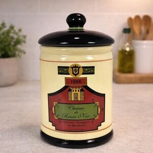 Oggi Chateau du Raisin Noir Canister Lid 6.5x5 Kitchen